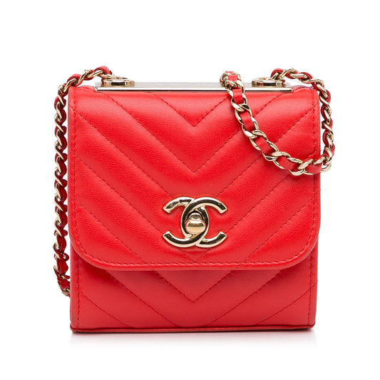 Chanel Mini Chevron Lambskin Trendy CC Chain Wallet (SHG-ziWYA0)