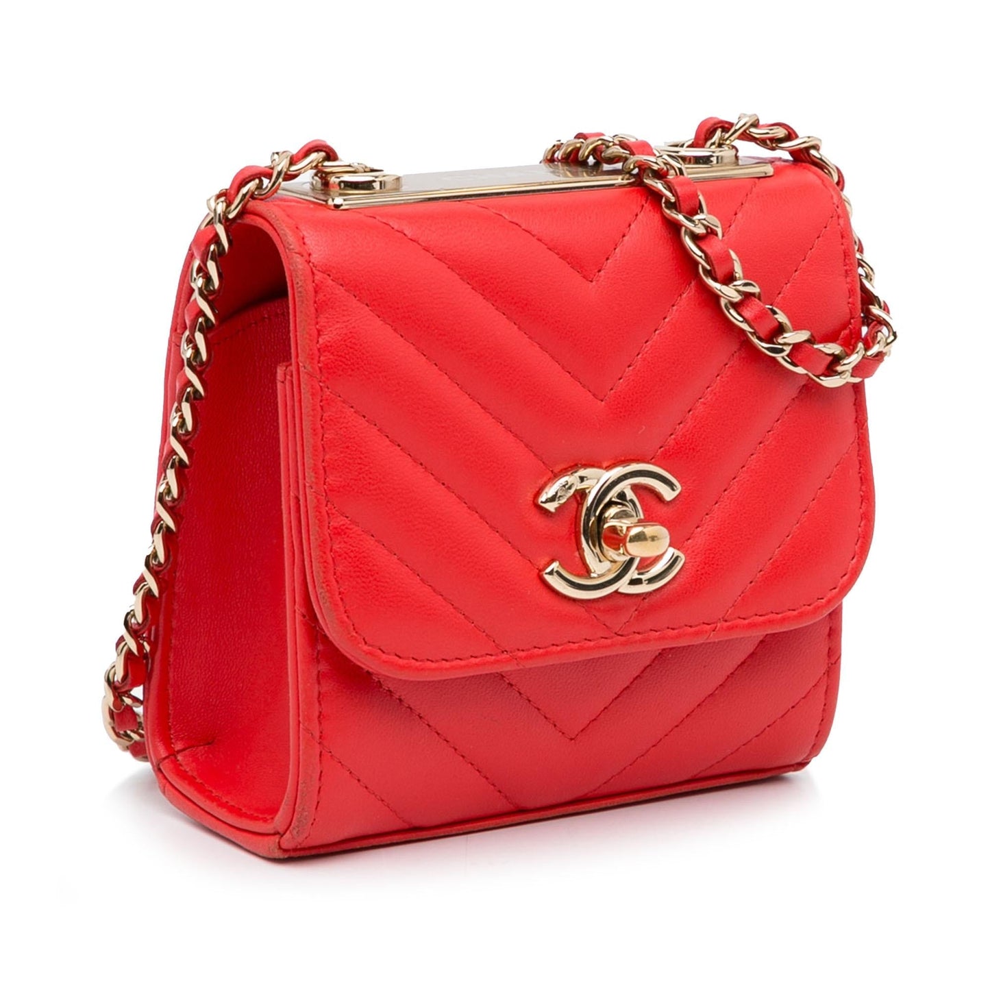 Chanel Mini Chevron Lambskin Trendy CC Chain Wallet (SHG-ziWYA0)