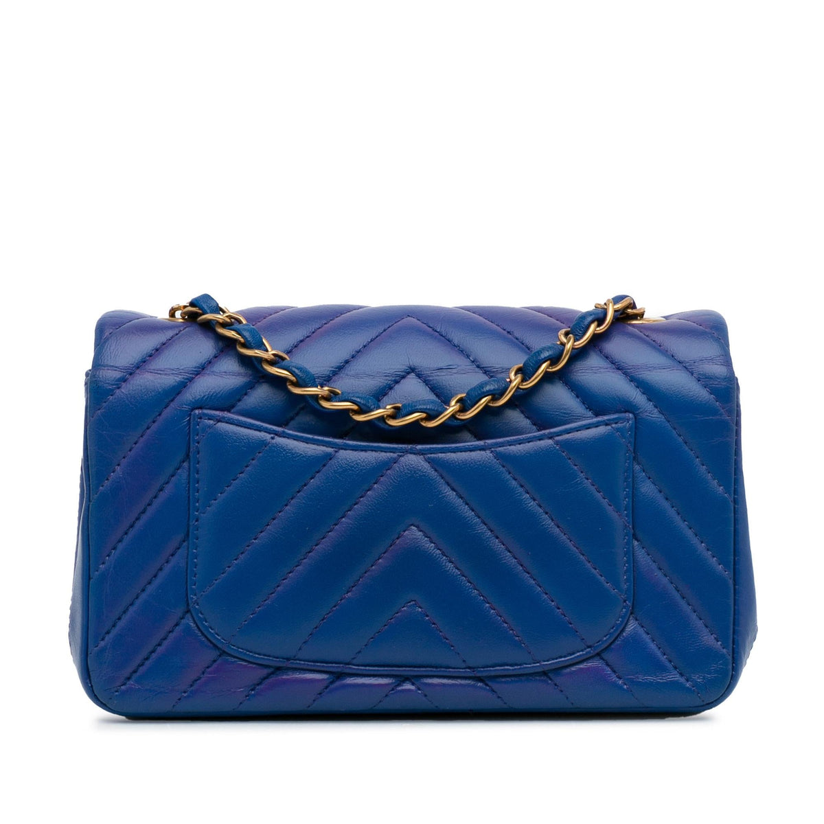 Chanel Mini Chevron Quilted Lambskin Rectangular Flap Bag (SHG-S3wMjz)