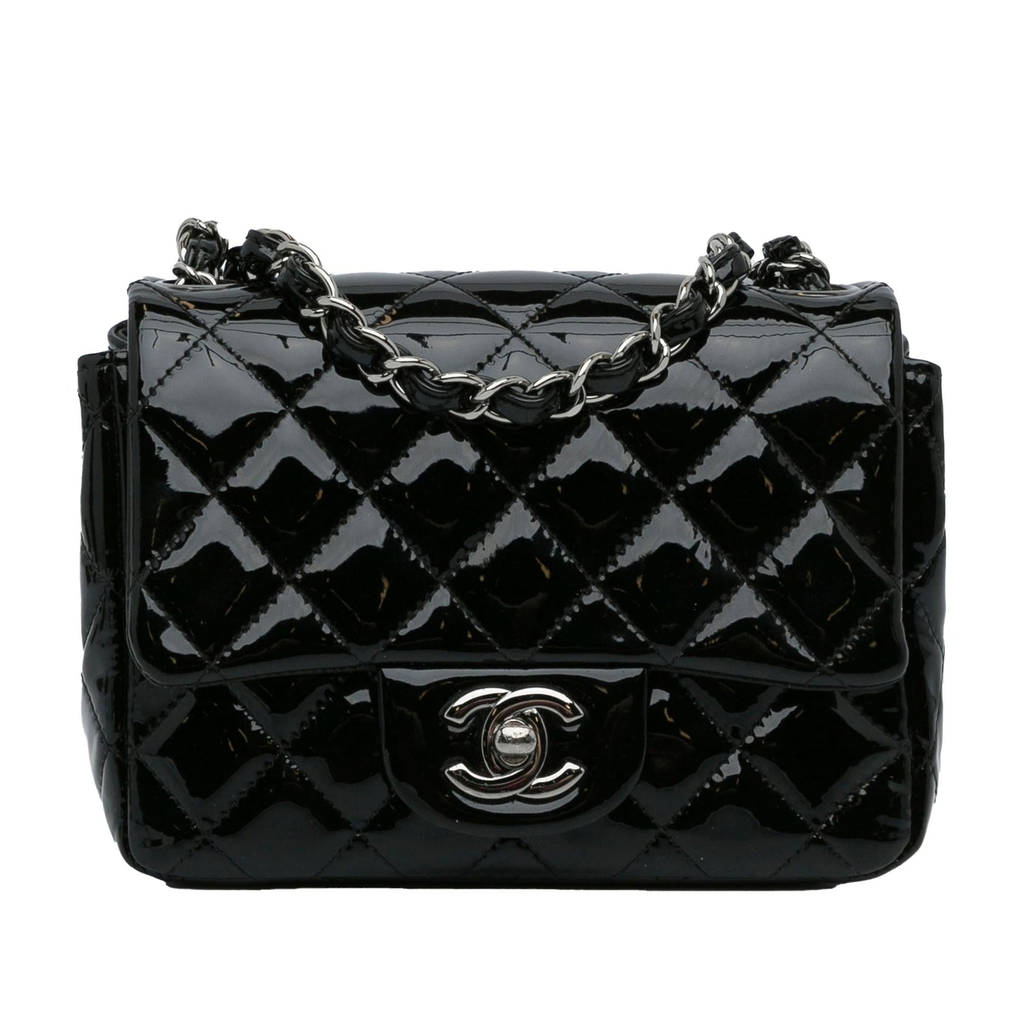 Chanel Mini Classic Square Patent Single Flap
