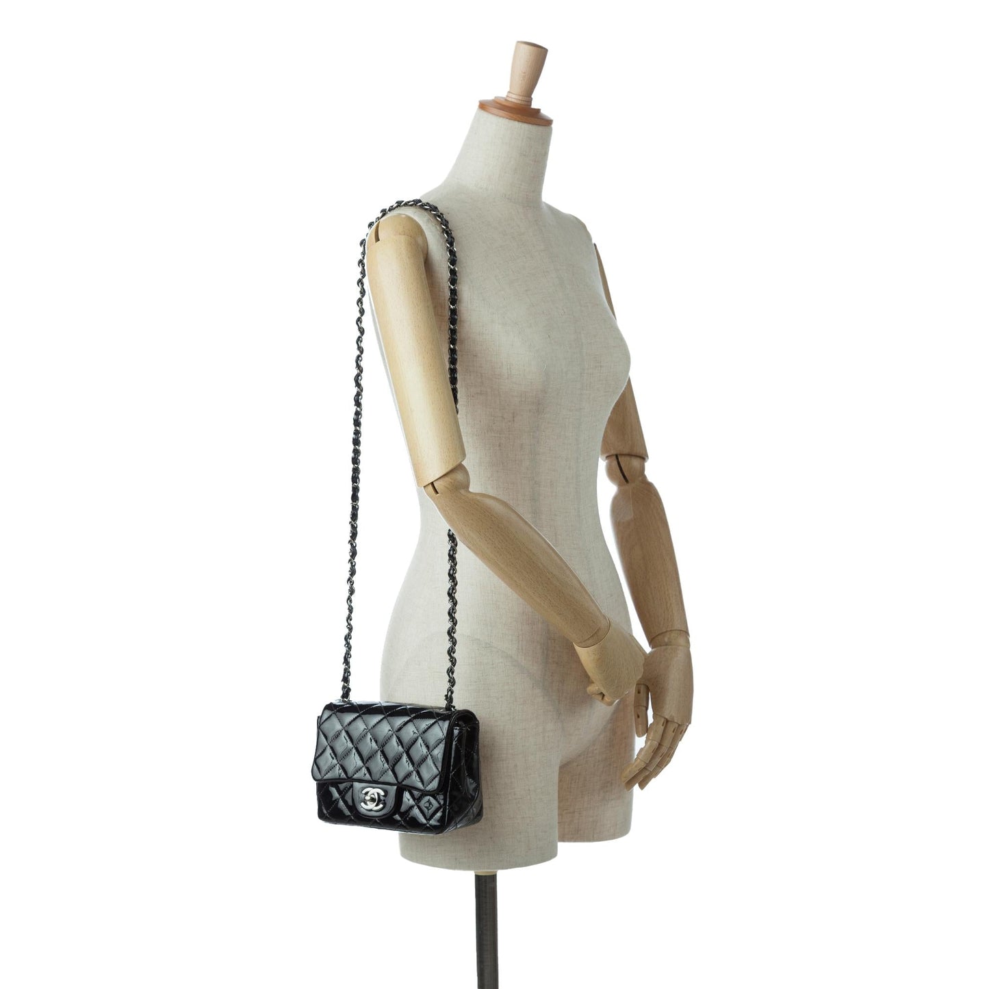 Chanel Mini Classic Square Patent Single Flap