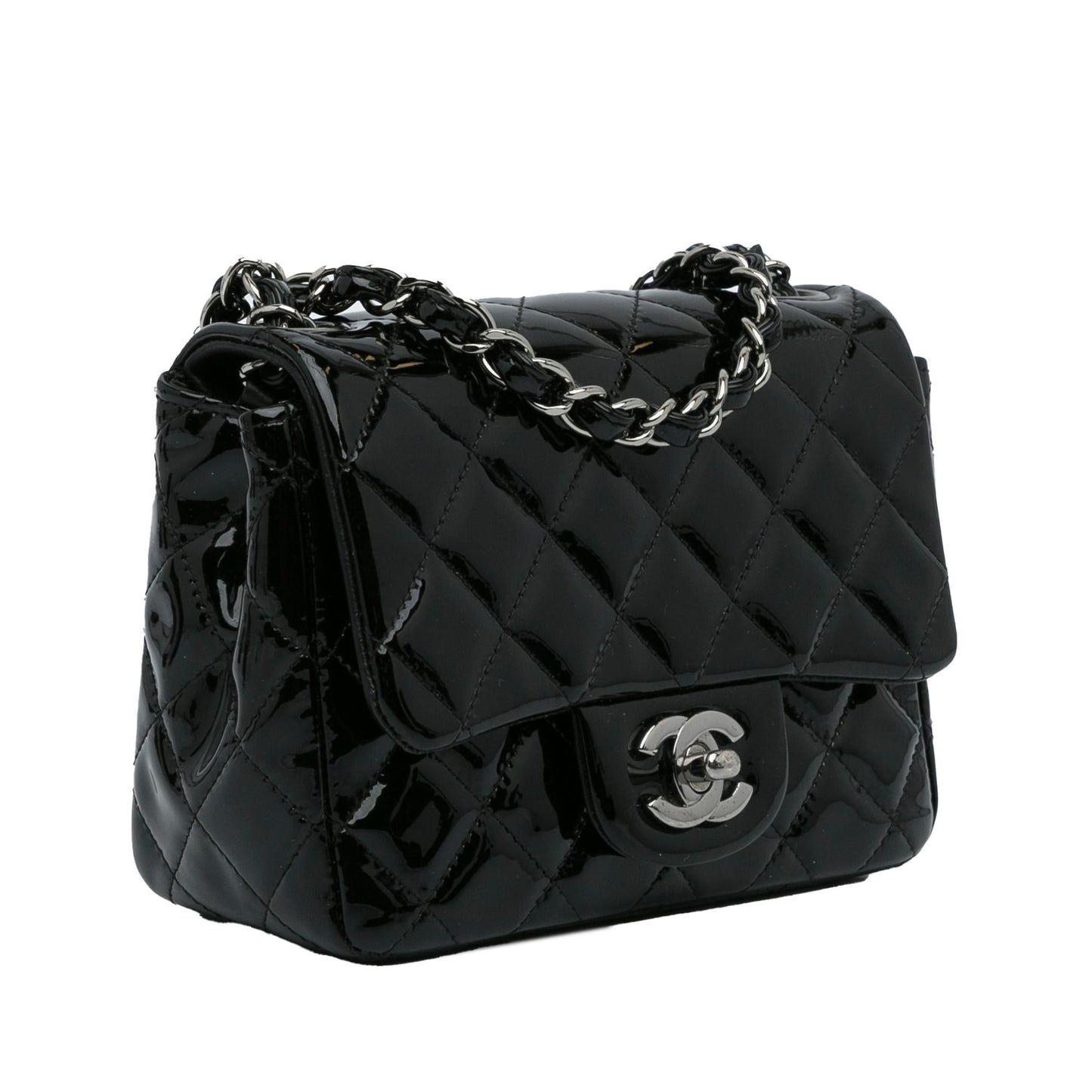 Chanel Mini Classic Square Patent Single Flap