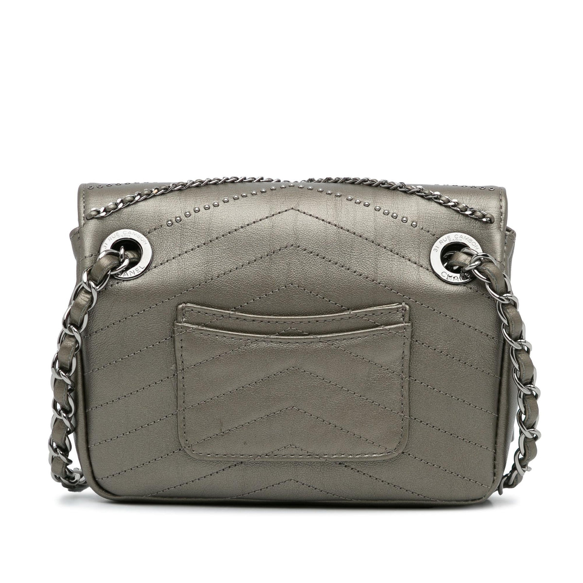 Chanel Mini Embellished Calfskin Chevron Square Envelop Flap (SHG-dq1dJN)