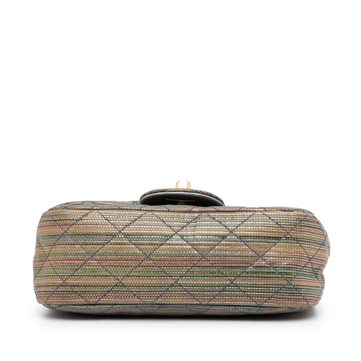 Chanel Mini Metallic Woven Raffia Classic Square Single Flap (SHG-uhzvVf)