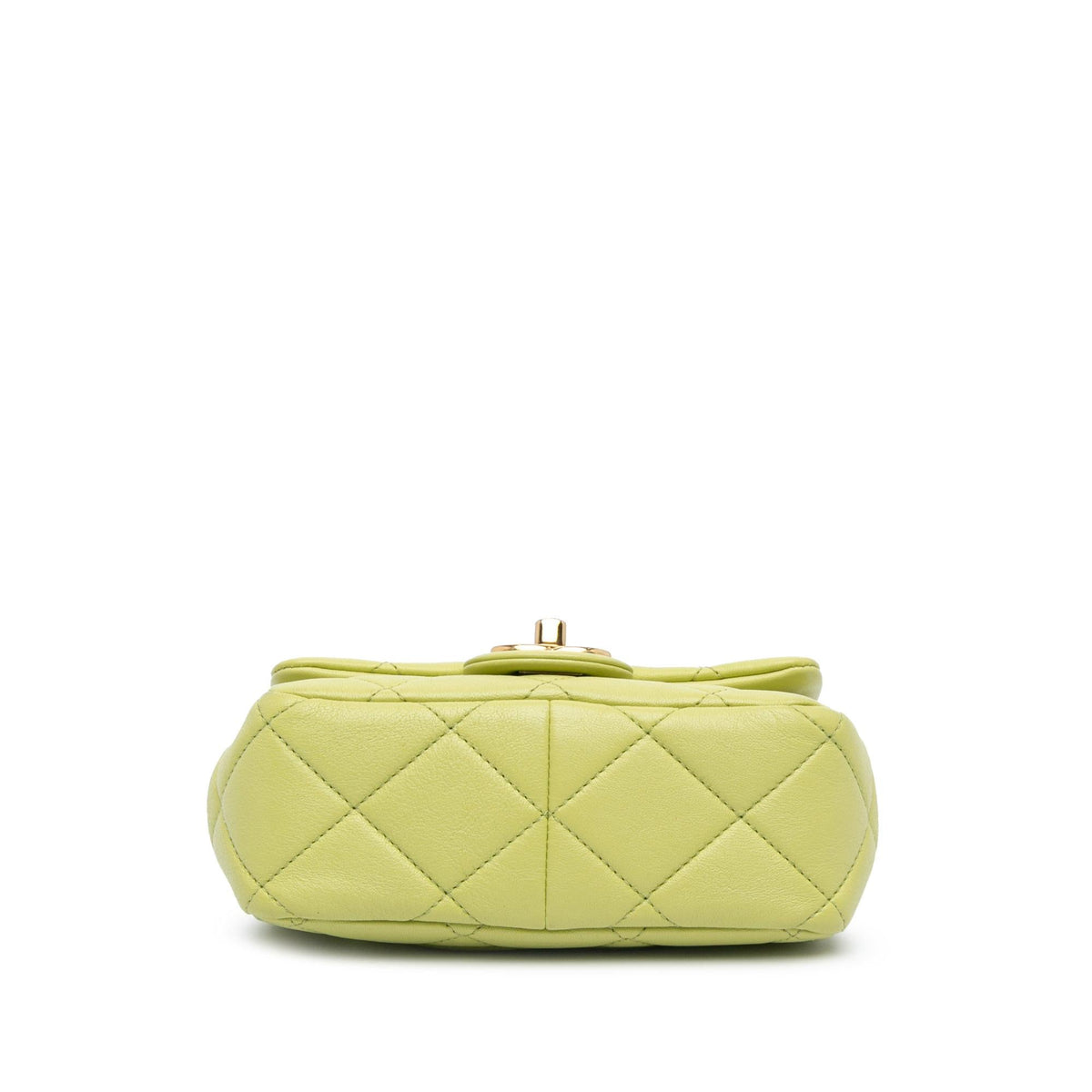 Chanel Mini Quilted Lambskin Oval Logo Chain Top Handle Flap (SHG-fq91I7)