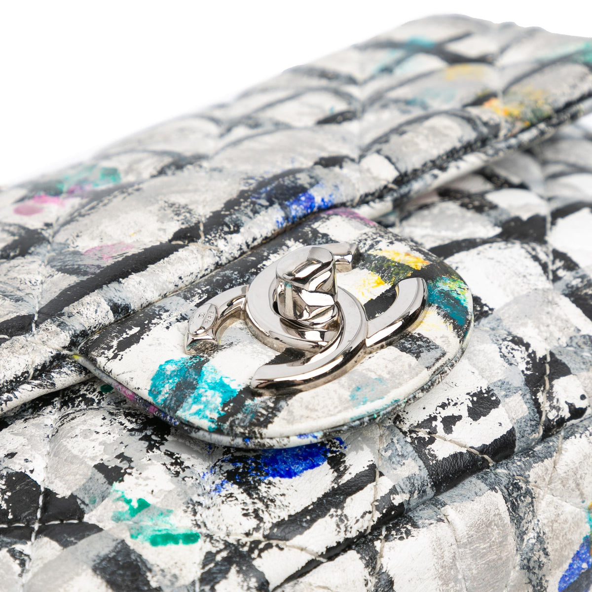 Chanel Mini Rectangular Calfskin Hand Painted Graffiti Flap (SHG-mO8ouq)