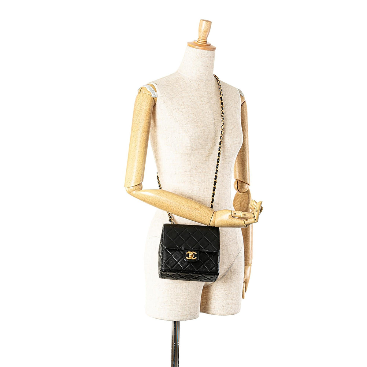Chanel Mini Square Classic Goatskin Retro Flap (SHG-seV8h1)