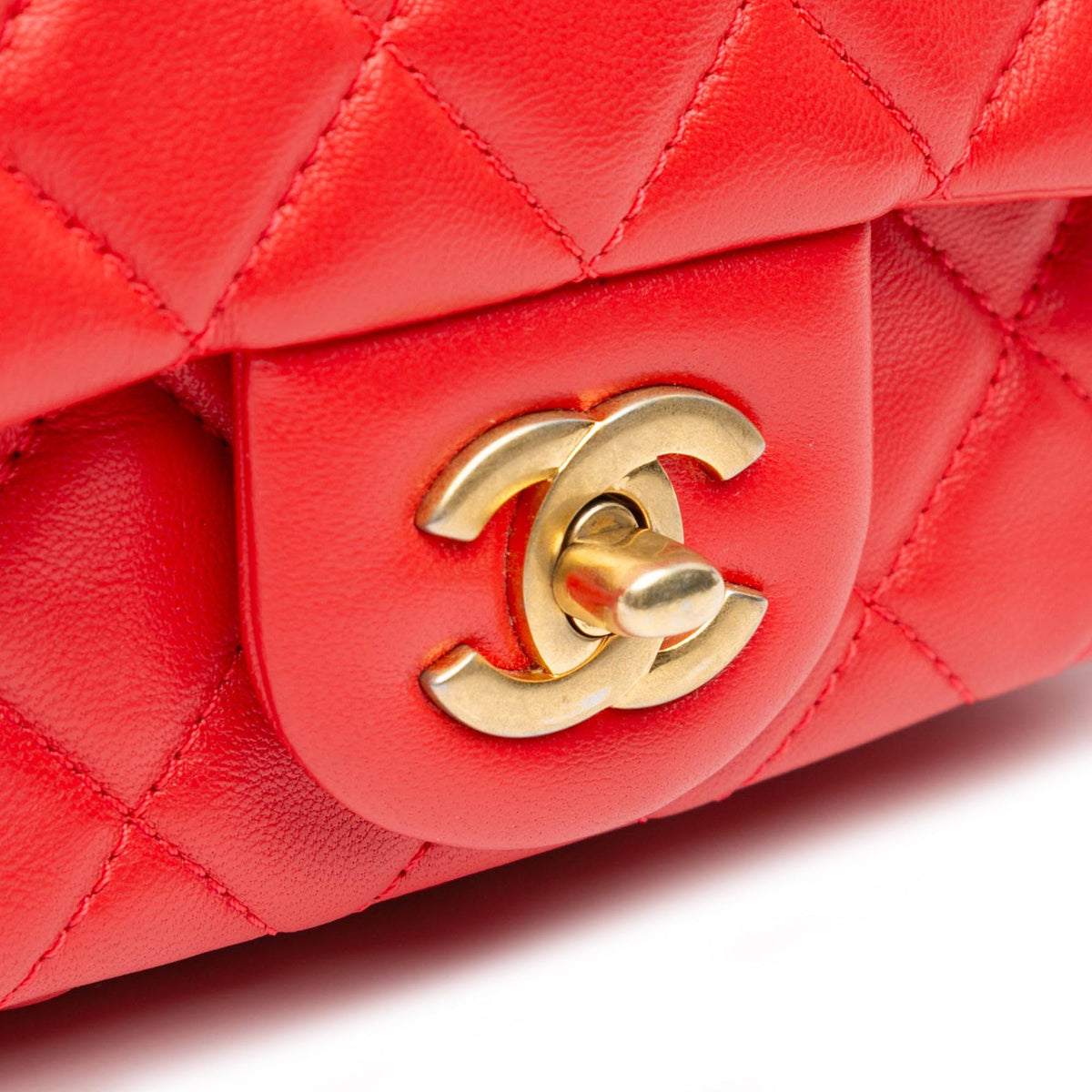 Chanel Mini Square Classic Lambskin Pearl Crush Flap (SHG-LxG6ZT)