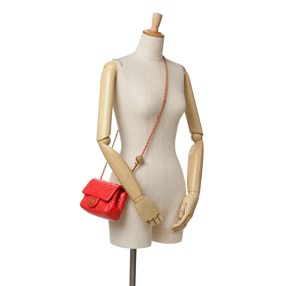 Chanel Mini Square Classic Lambskin Pearl Crush Flap (SHG-LxG6ZT)