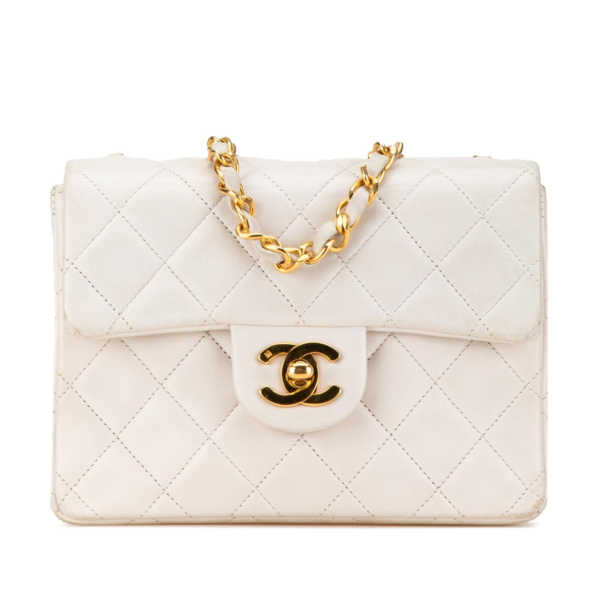 Chanel Mini Square Classic Lambskin Single Flap (SHG-VMgnRl)