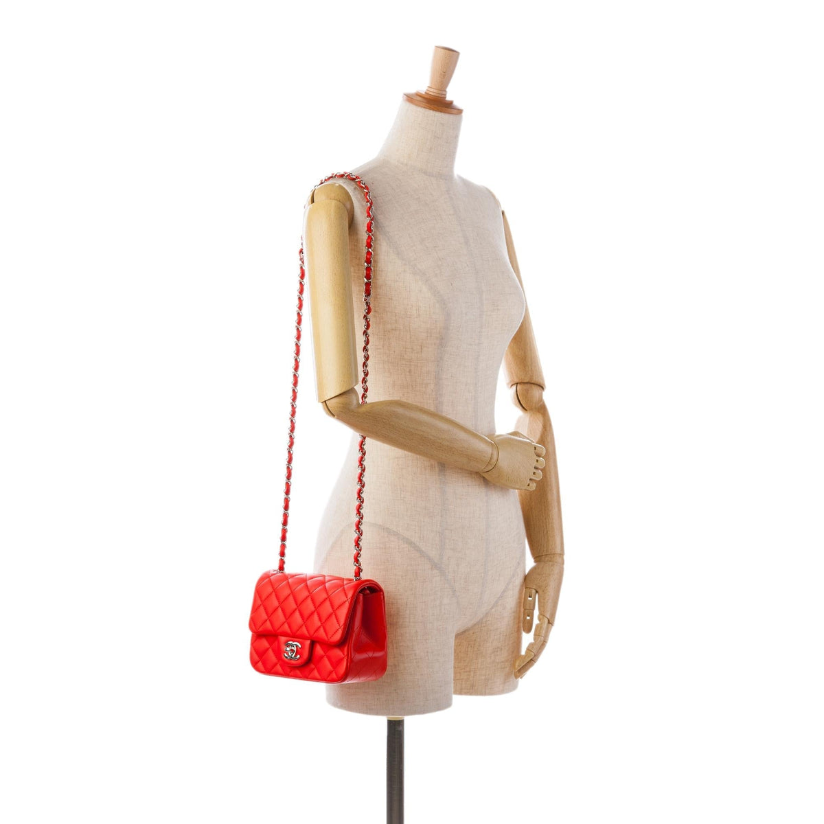 Chanel Mini Square Classic Lambskin Single Flap (SHG-FLXdst)