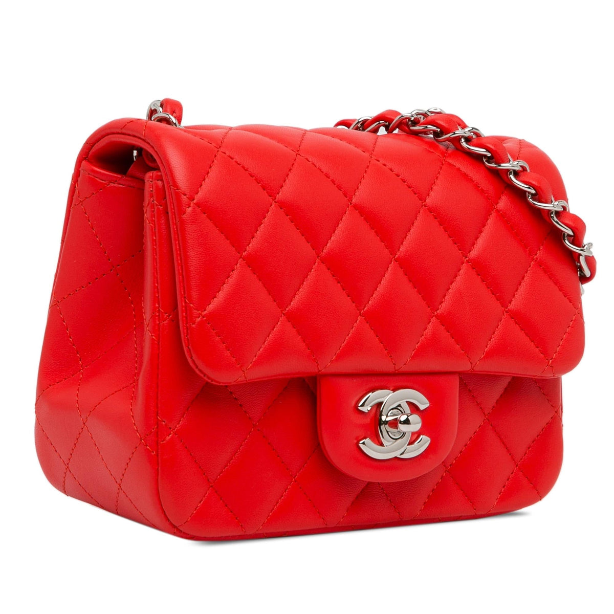 Chanel Mini Square Classic Lambskin Single Flap (SHG-FLXdst)