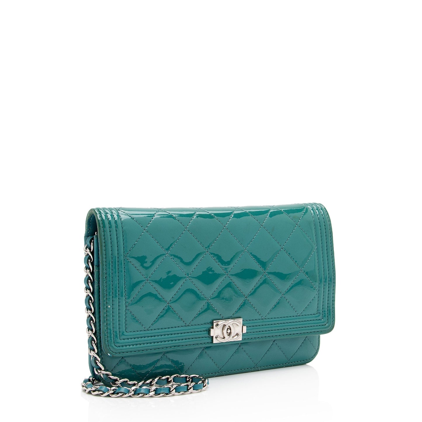 Chanel Patent Leather Boy Wallet on Chain (SHF-ZZnKzy)