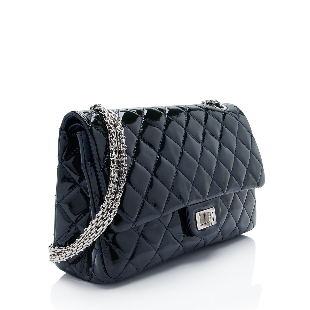 Chanel Patent Leather Calfskin Reissue 227 Double Flap Bag (SHF-2tYS3p)