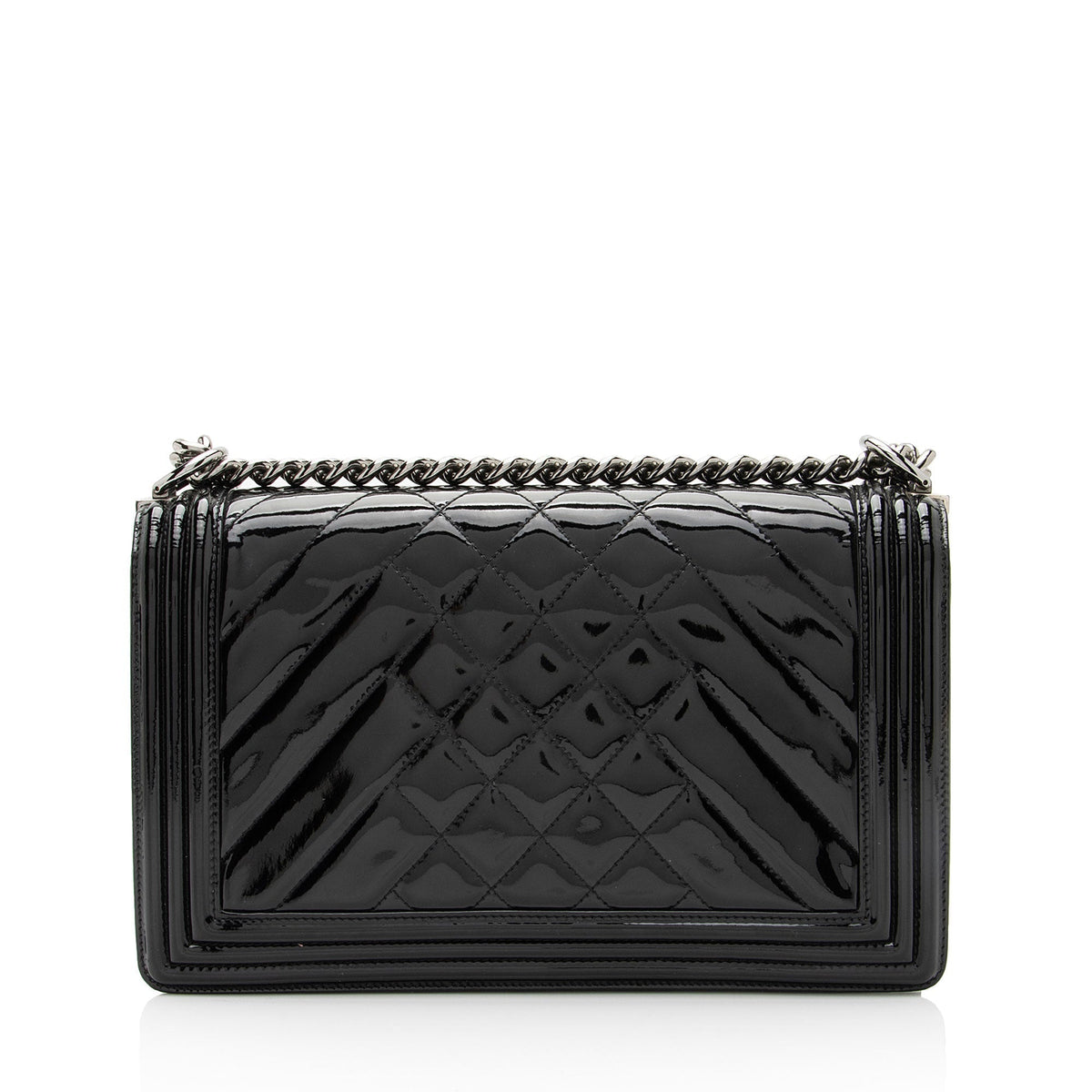 Chanel Patent Leather Chevron New Medium Boy Bag (SHF-jPhBdY)