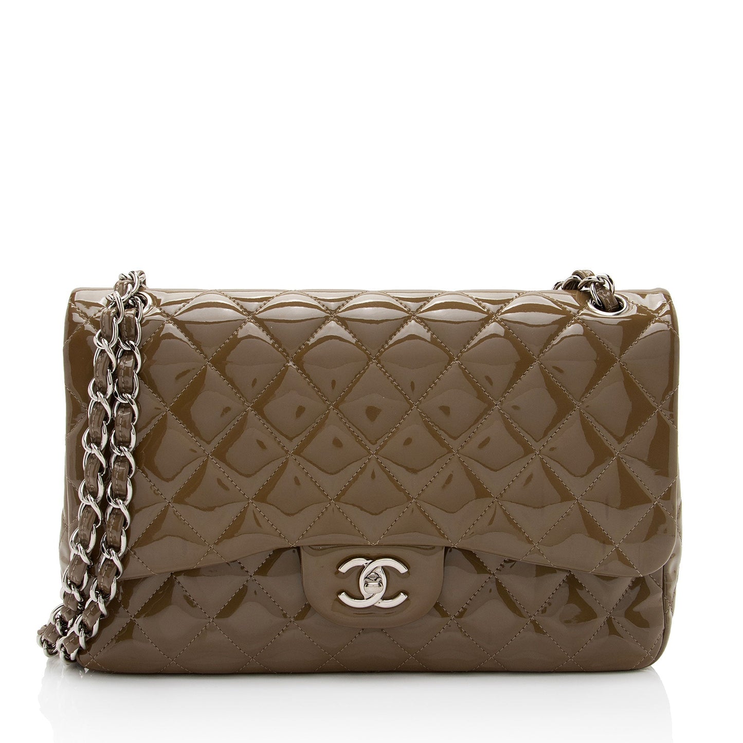 Chanel Patent Leather Classic Jumbo Double Flap Bag