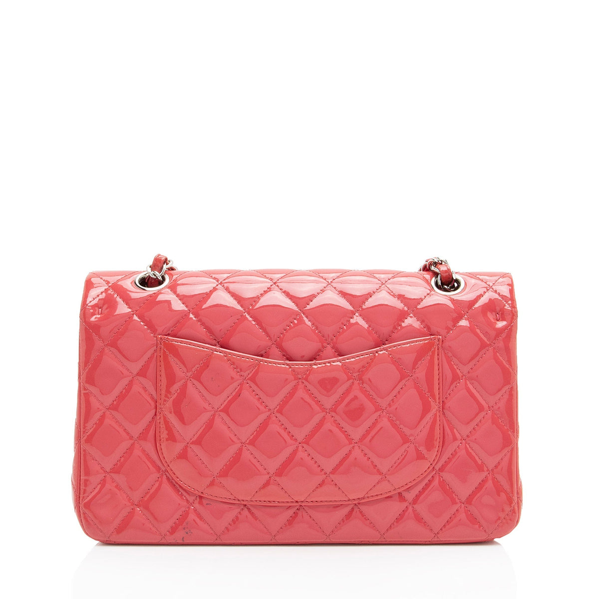 Chanel Patent Leather Classic Medium Double Flap Bag (SHF-4dhv1Q)