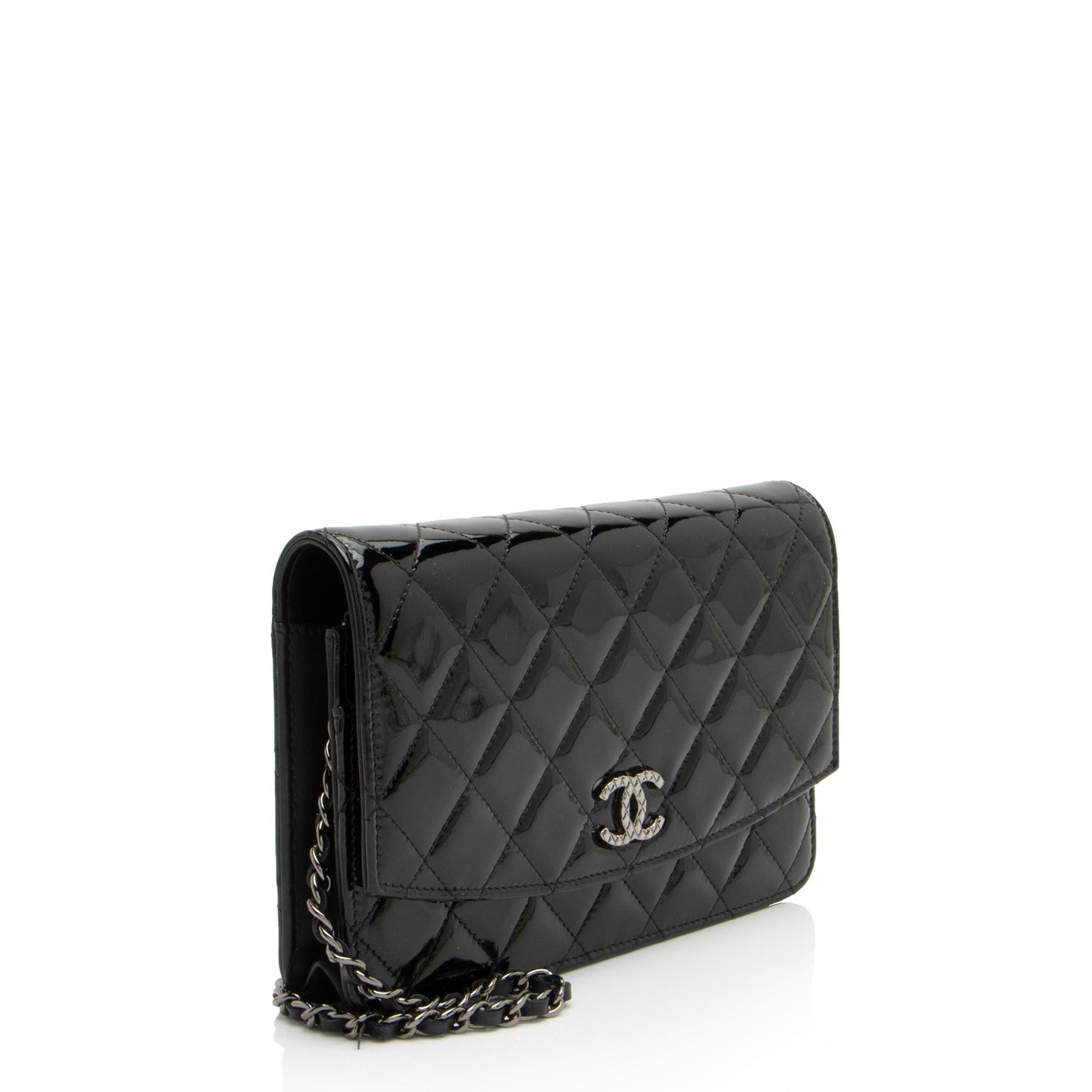 Chanel Patent Leather Classic Wallet on Chain (SHF-jbforv)