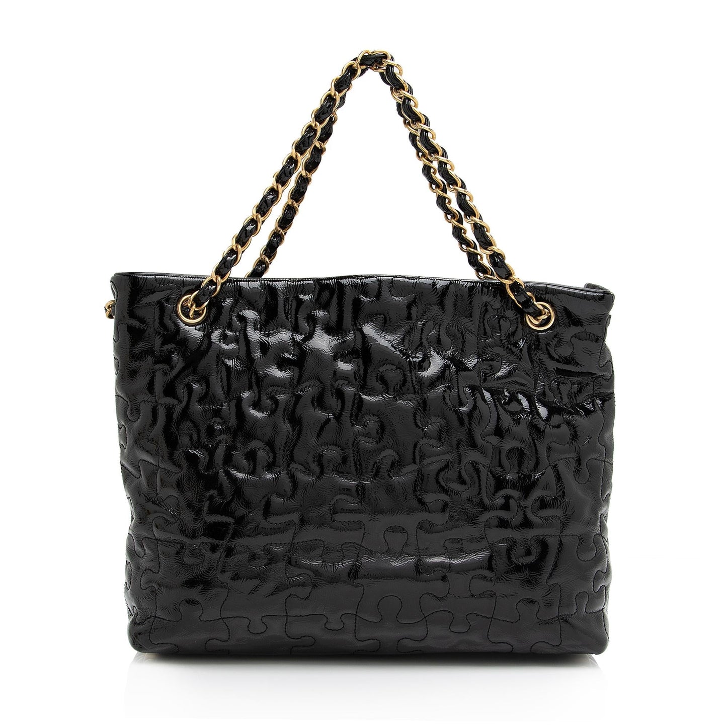 Chanel Patent Leather Puzzle Tote (SHF-uPxGaG)
