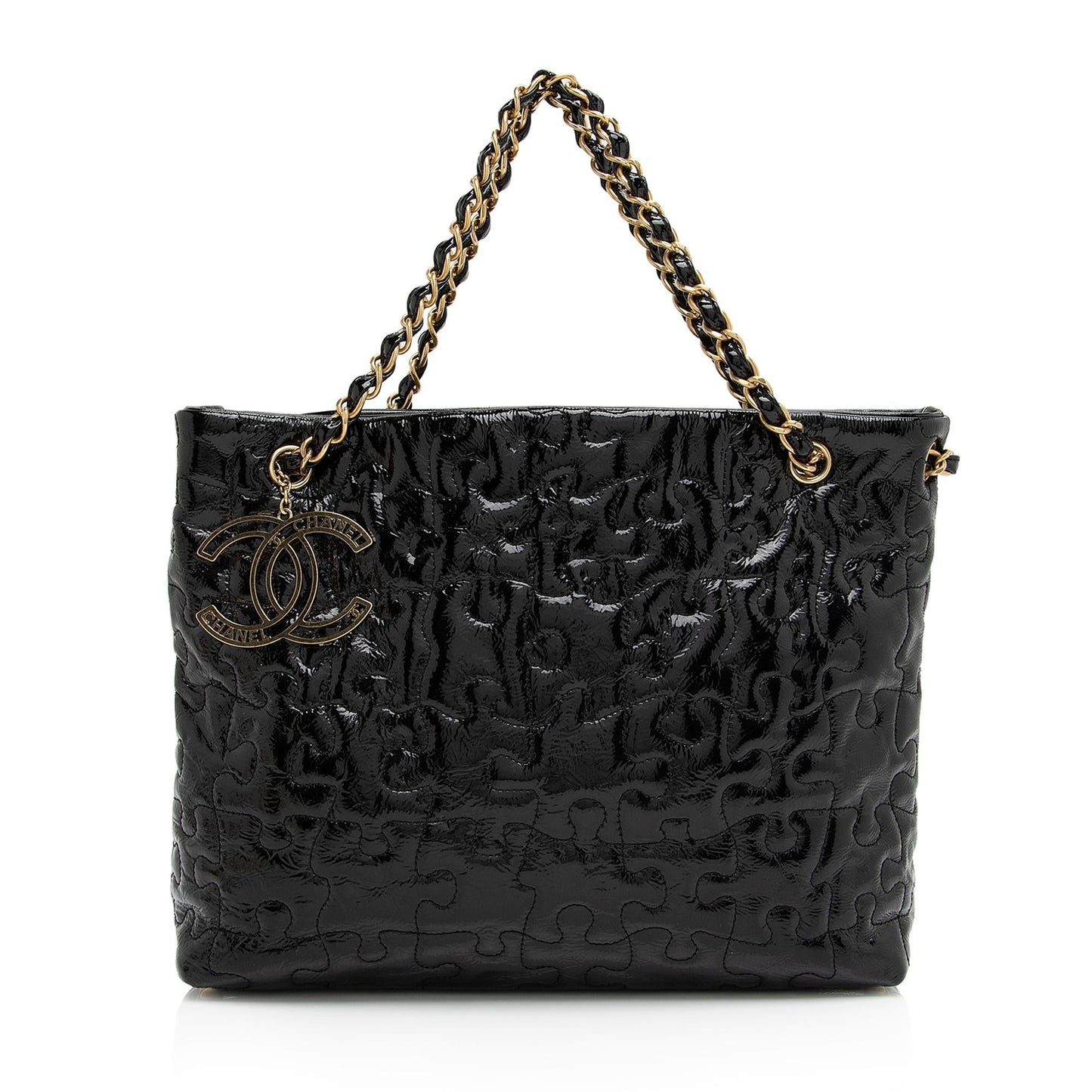Chanel Patent Leather Puzzle Tote (SHF-uPxGaG)