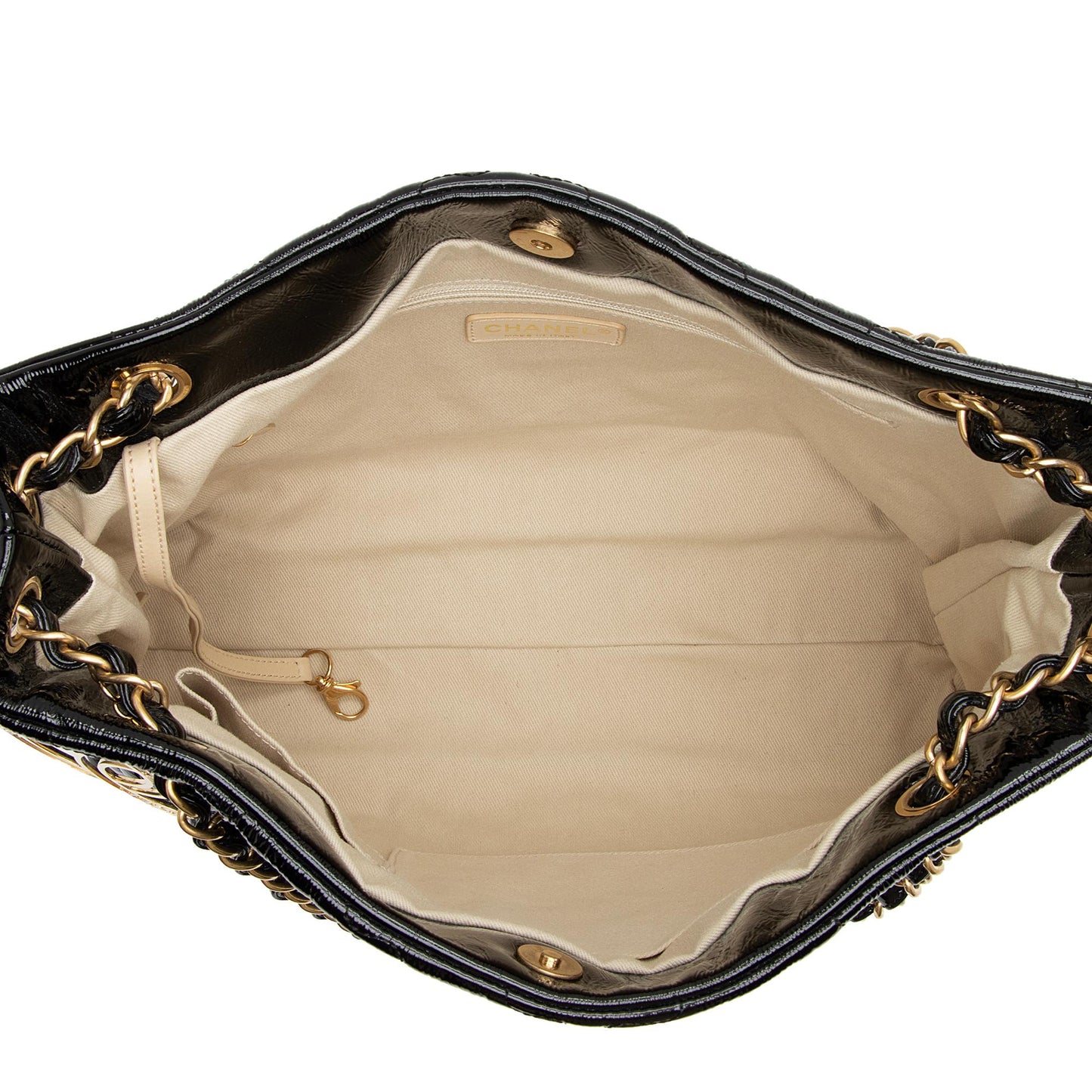 Chanel Patent Leather Puzzle Tote (SHF-uPxGaG)