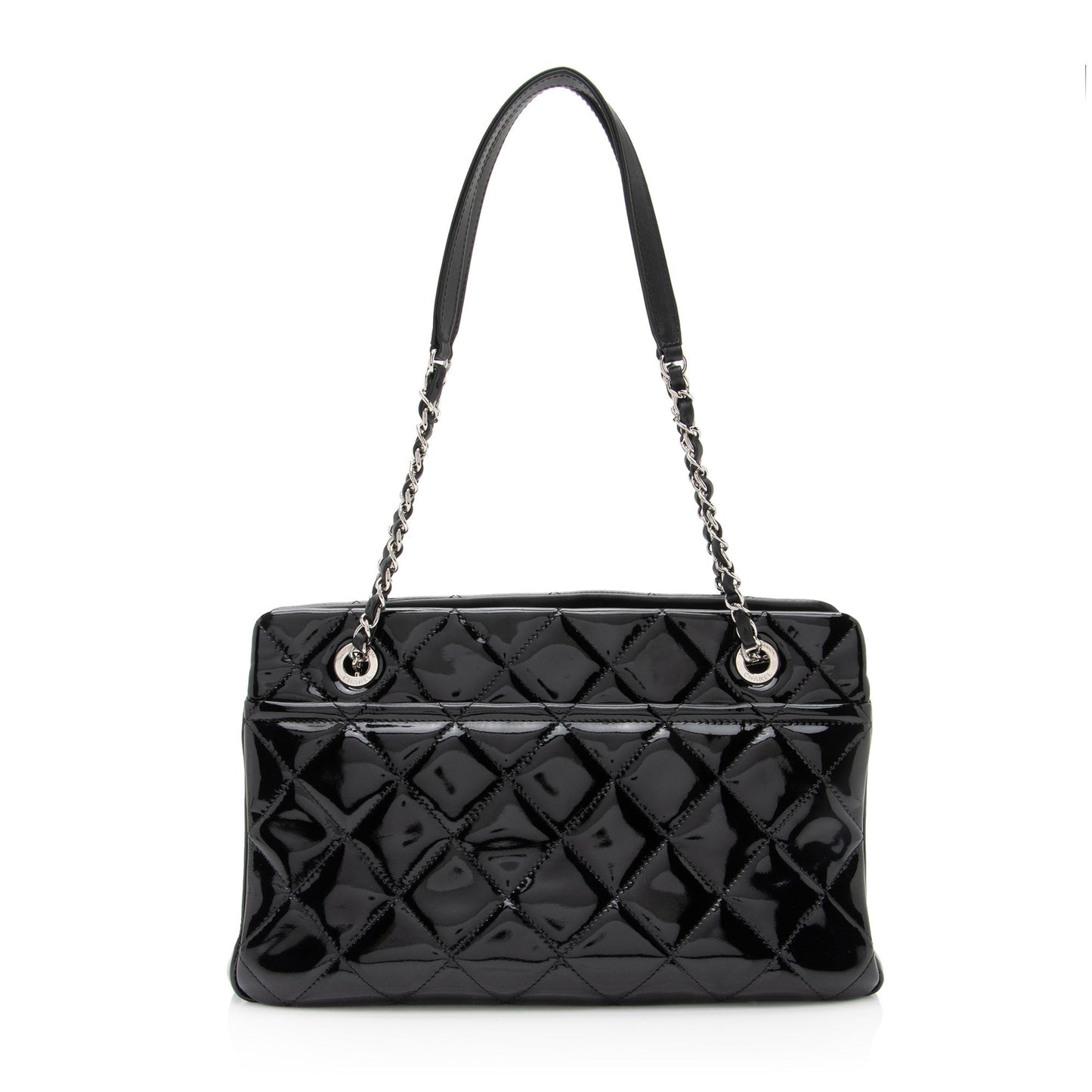 Chanel Patent Leather Timeless CC Chain Small Tote (SHF-xHTHtp)