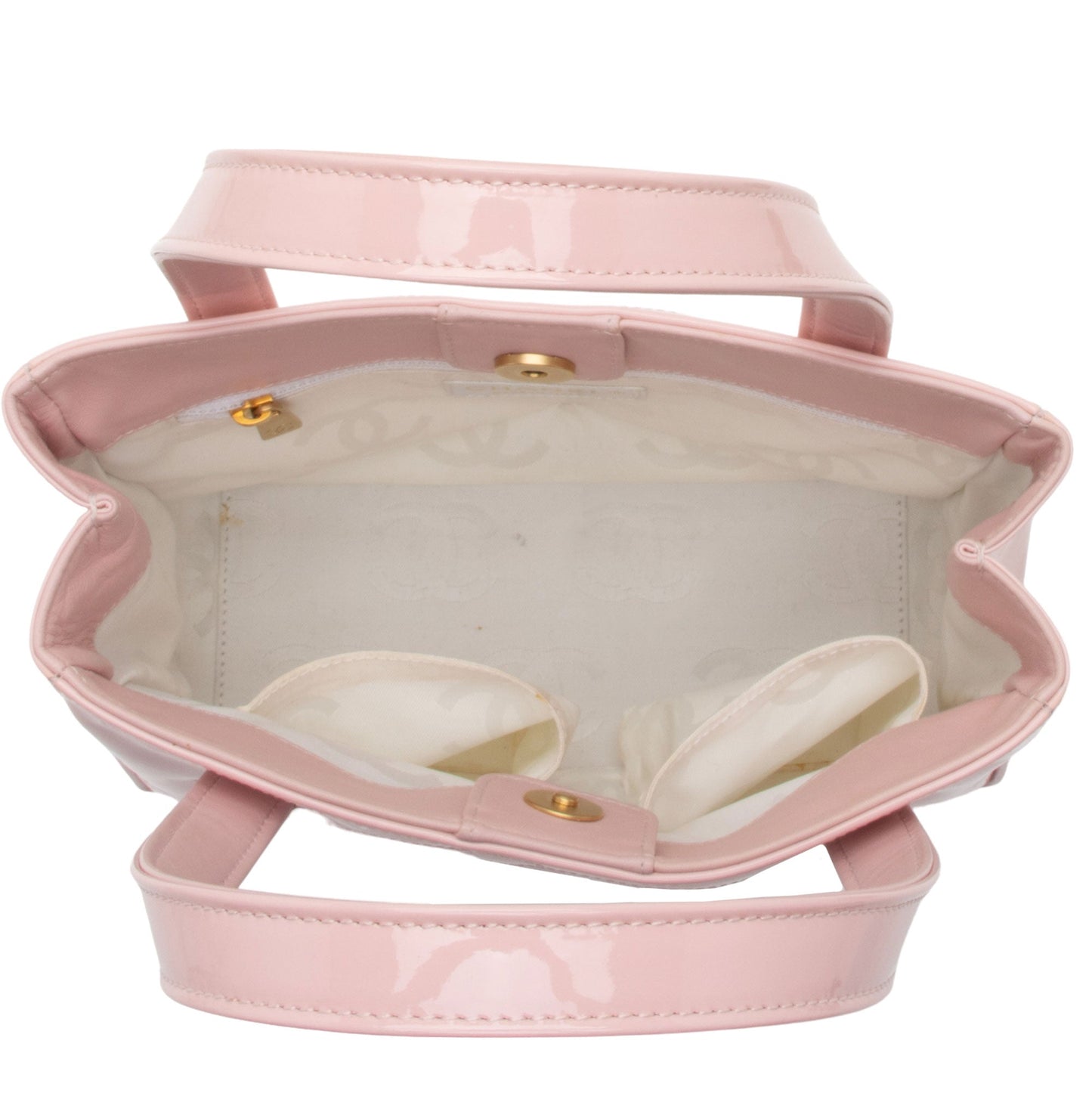 Chanel Patent Leather Triple CC Small Tote (SHF-Kk4uom)