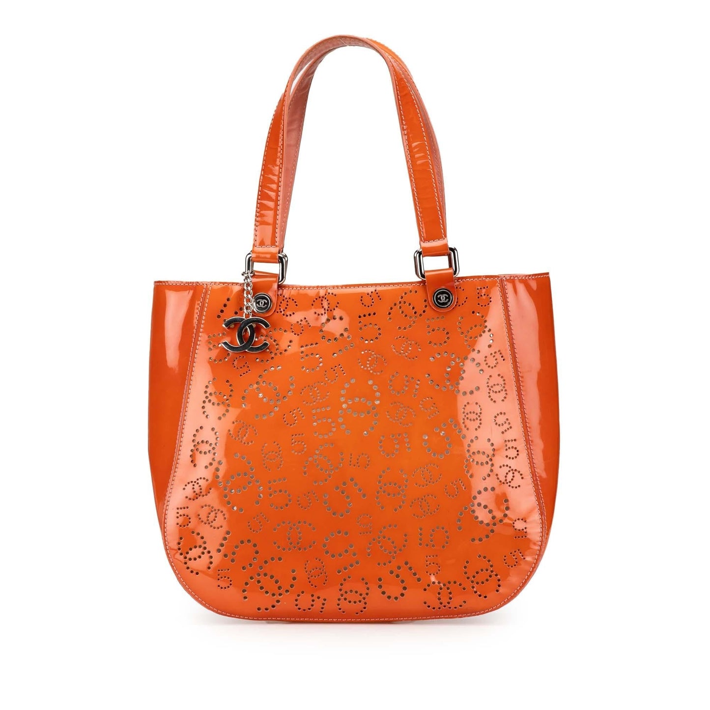 Chanel Perforated Patent CC No. 5 Tote (SHG-EWDMRk)