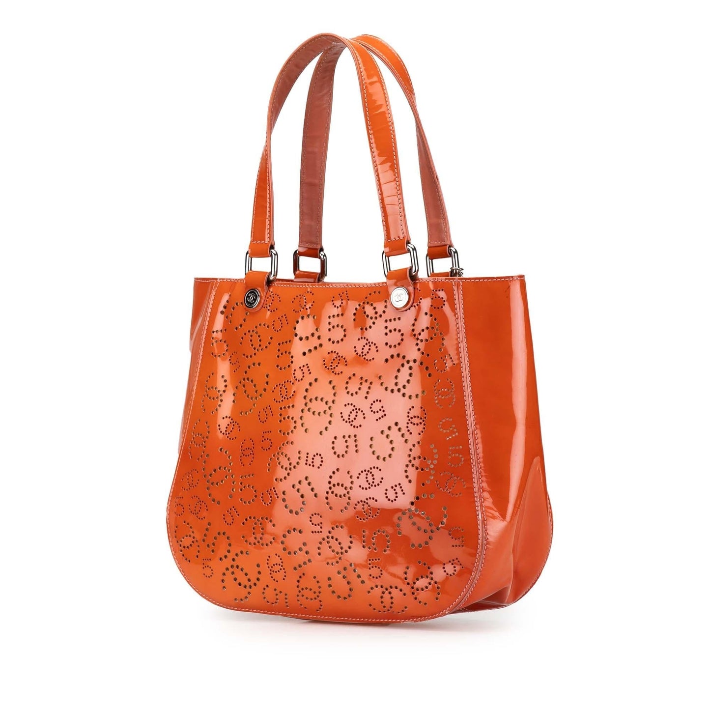 Chanel Perforated Patent CC No. 5 Tote (SHG-EWDMRk)
