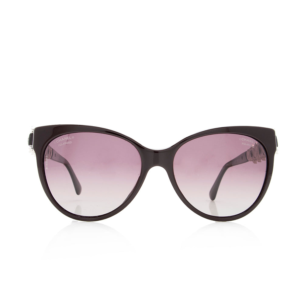 Chanel Polarized Pearl Bijou Cat-Eye Sunglasses (SHF-18745)