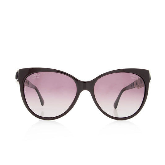 Chanel Polarized Pearl Bijou Cat-Eye Sunglasses (SHF-18745)