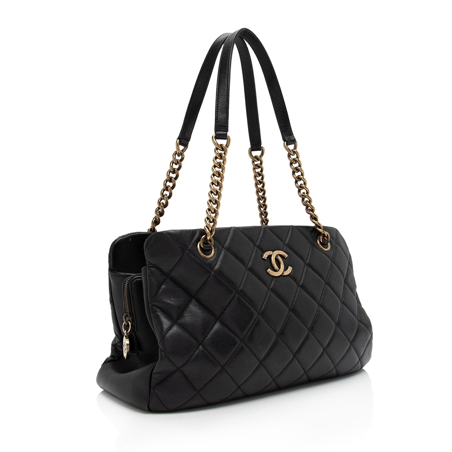 Chanel Quilted Calfskin CC Crown Small Tote (SHF-bToVAu)