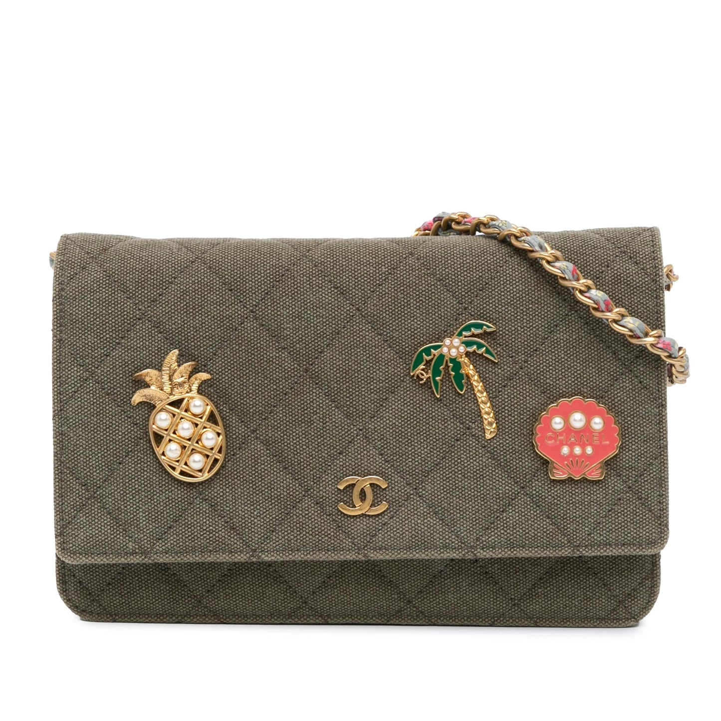 Chanel Quilted Canvas Coco Cuba Charms Wallet On Chain (SHG-hMCcfO)