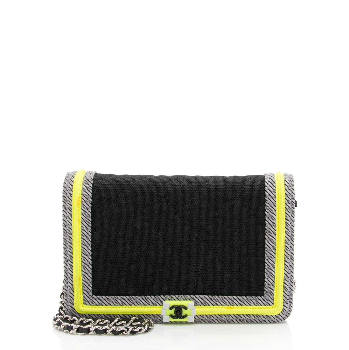 Chanel Quilted Canvas Fluo Boy Wallet on Chain (SHF-jXYUuG)