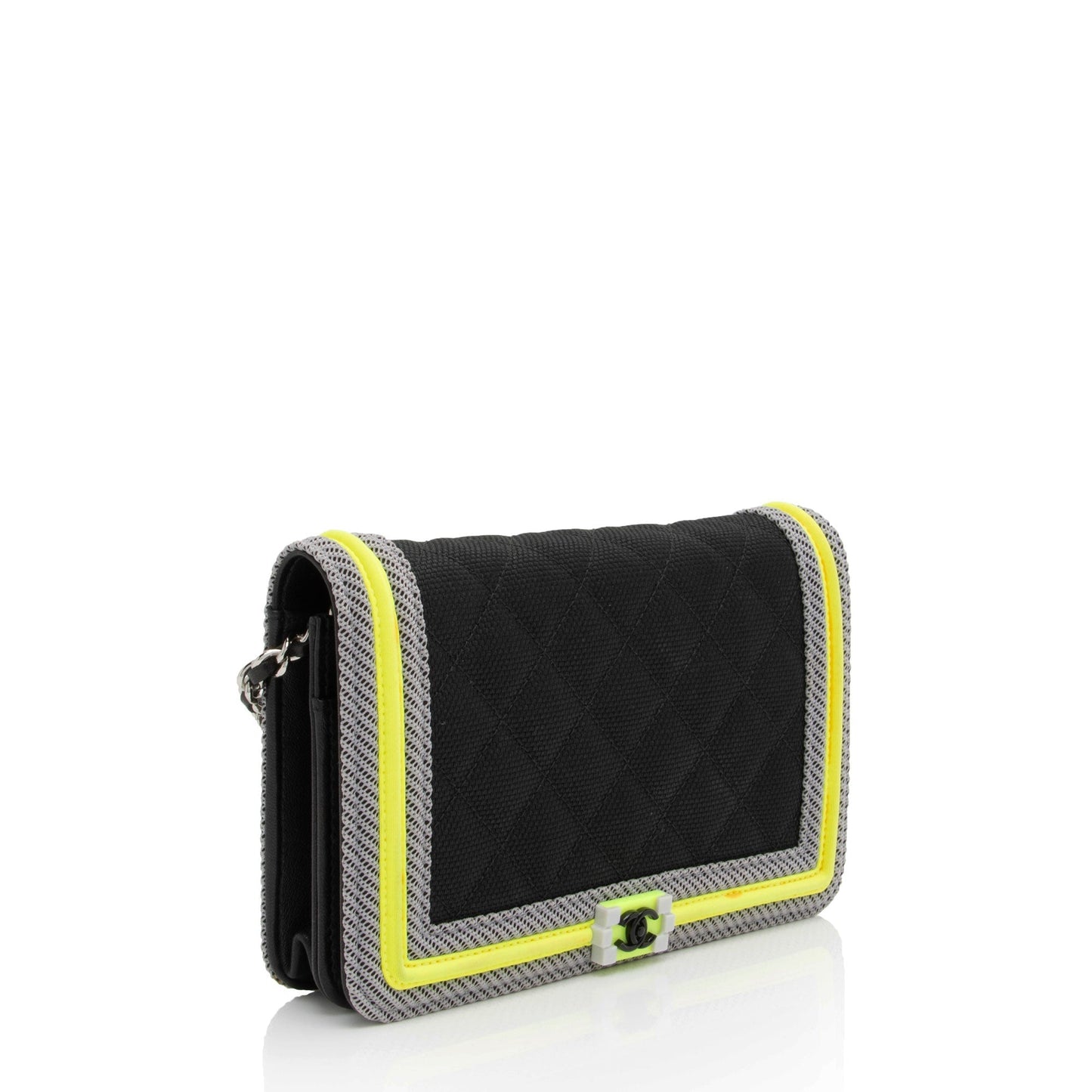 Chanel Quilted Canvas Fluo Boy Wallet on Chain (SHF-jXYUuG)