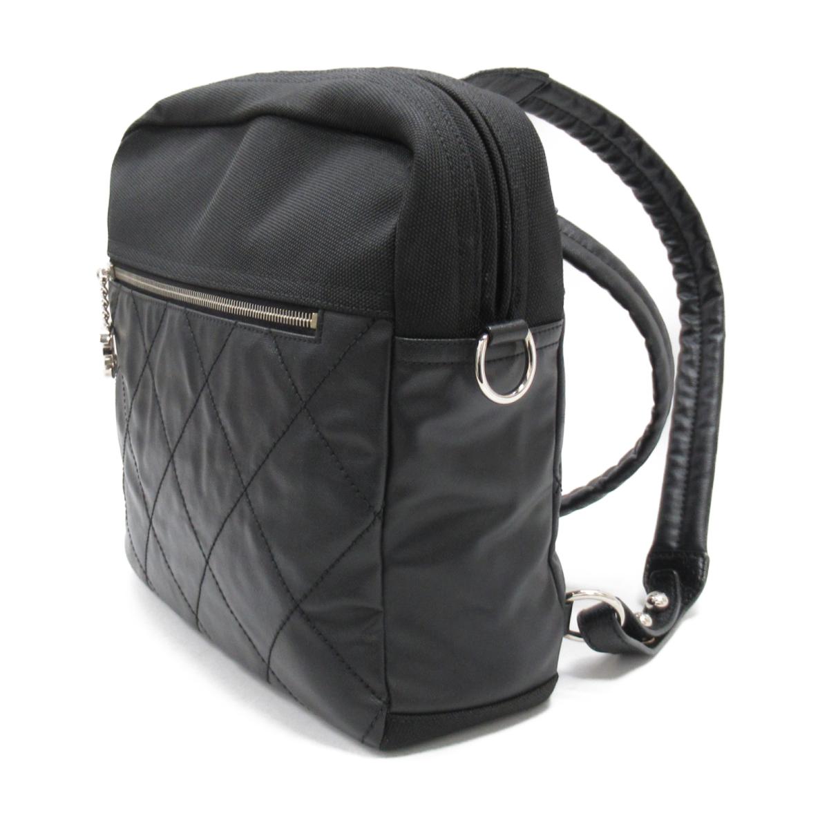 CHANEL PARIS BIARRITZ CC QUILTED COATED CANVAS BACKPACK