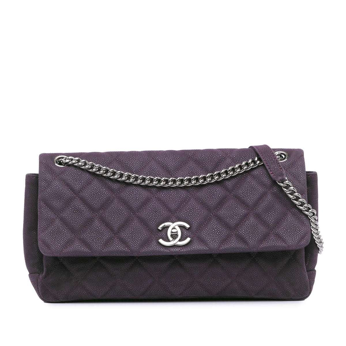 Chanel Quilted Iridescent Caviar Lady Pearly Flap (SHG-qpuSip)