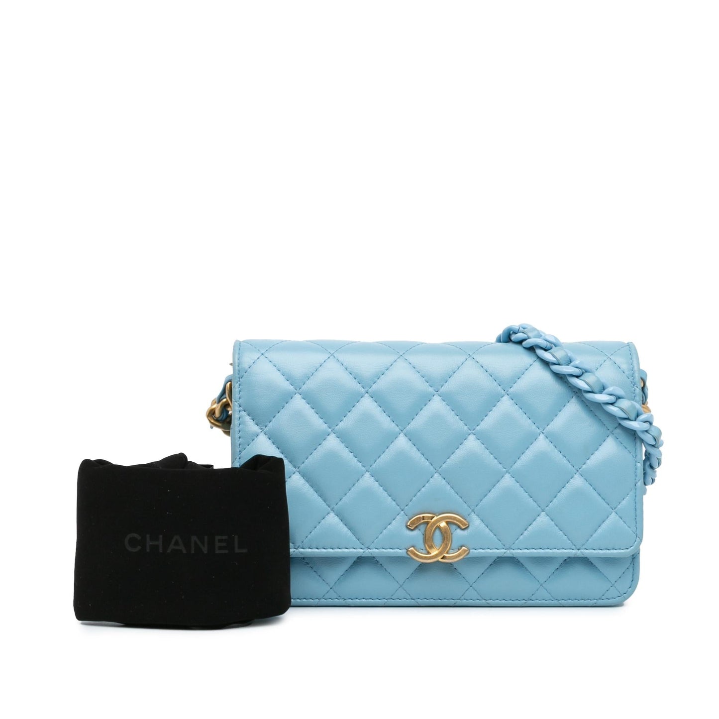 Chanel Quilted Lambskin Candy Chain Wallet on Chain (SHG-Q7WESp)