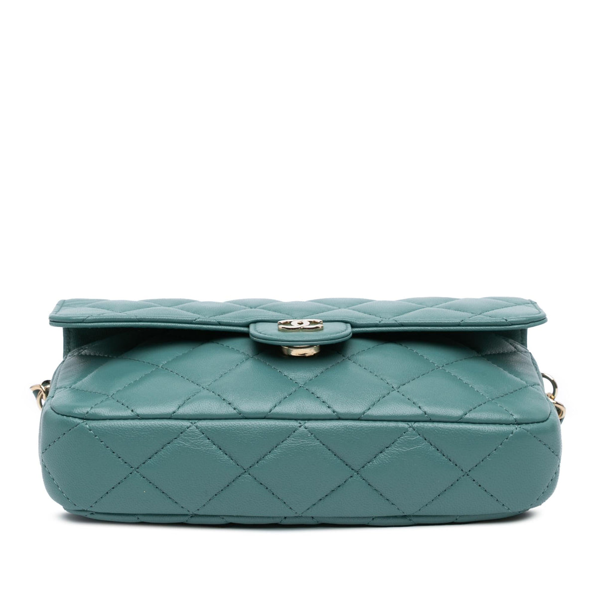 Chanel Quilted Lambskin Flap Phone Holder With Chain (SHG-LPbK3B)