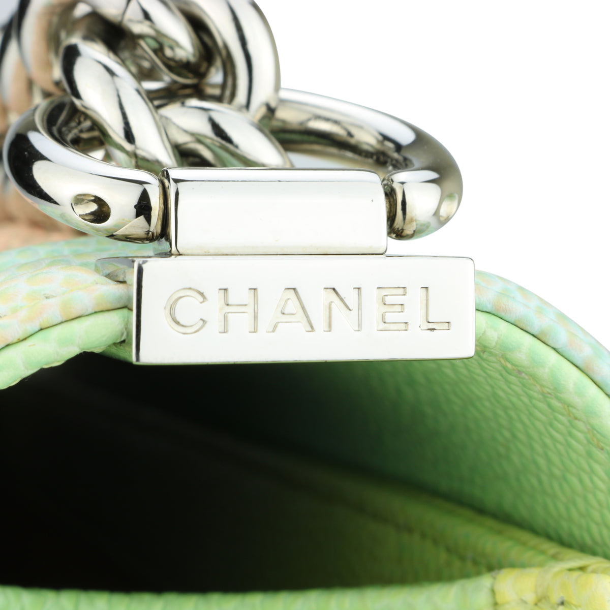 Top Quality Chanel Medium Boy Rainbow Caviar Shiny Silver Hardware 2018