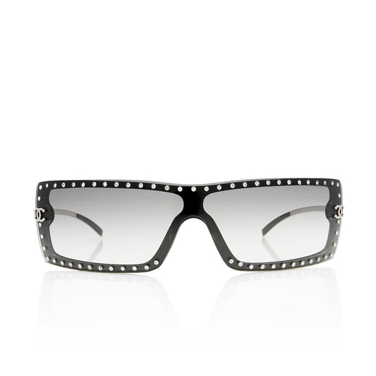 Chanel Rectangular Crystal Studded Sunglasses (SHF-16044)