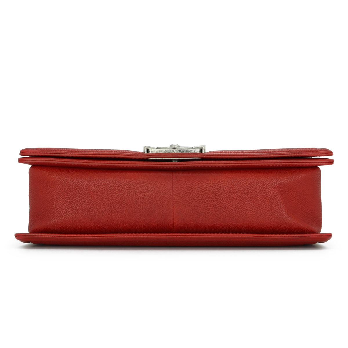 Chanel New Medium Boy Red Caviar Ruthenium Hardware 2016