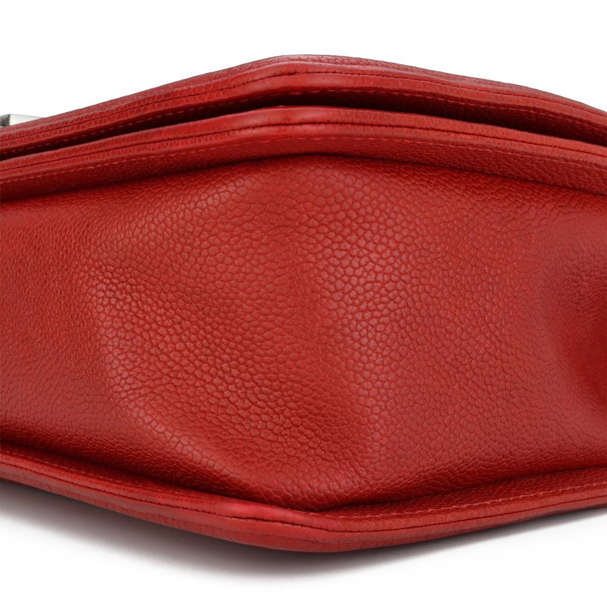 Chanel New Medium Boy Red Caviar Ruthenium Hardware 2016