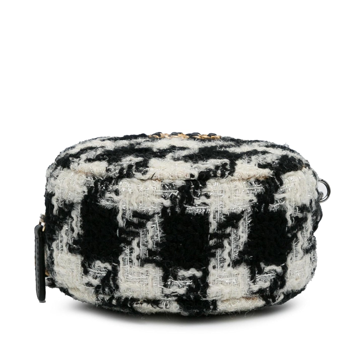 Chanel Round Tweed 19 Clutch with Chain and Lambskin Coin Purse (SHG-QcxD1I)