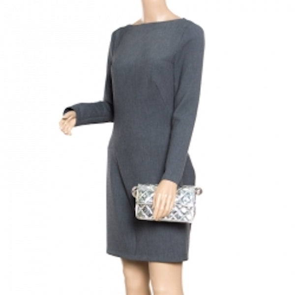 Chanel SILVER QUILTED LEATHER AROUND THE WORLD CLUTCH