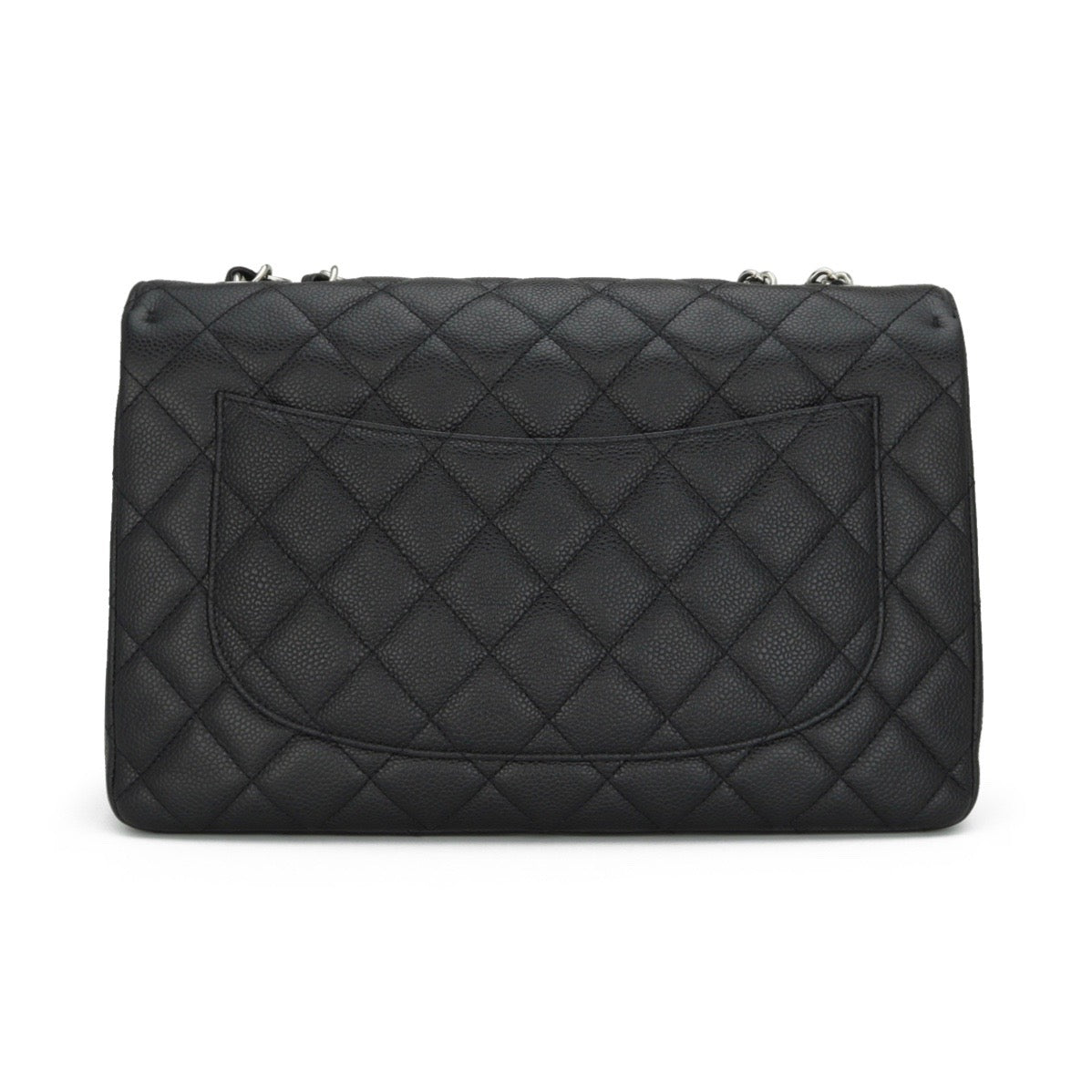Chanel Single Flap Jumbo Black Caviar Silver Hardware 2010