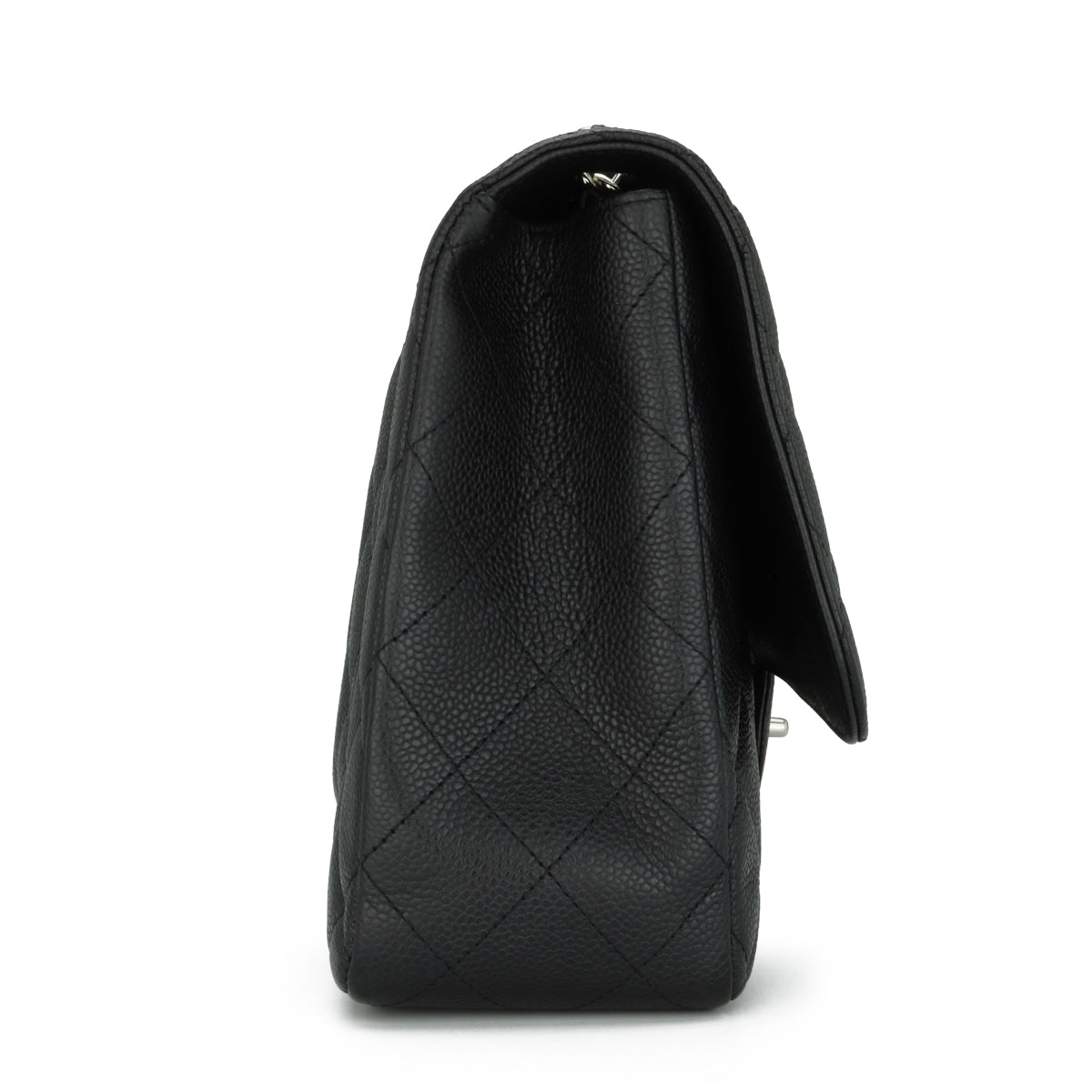 Chanel Single Flap Jumbo Black Caviar Silver Hardware 2010