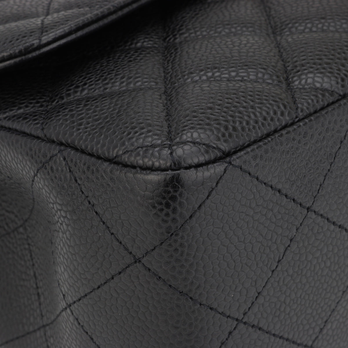 Chanel Single Flap Jumbo Black Caviar Silver Hardware 2010