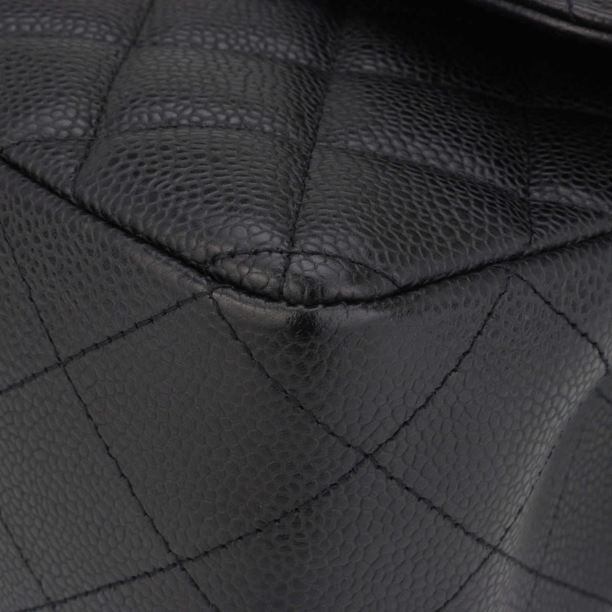 Chanel Single Flap Jumbo Black Caviar Silver Hardware 2010