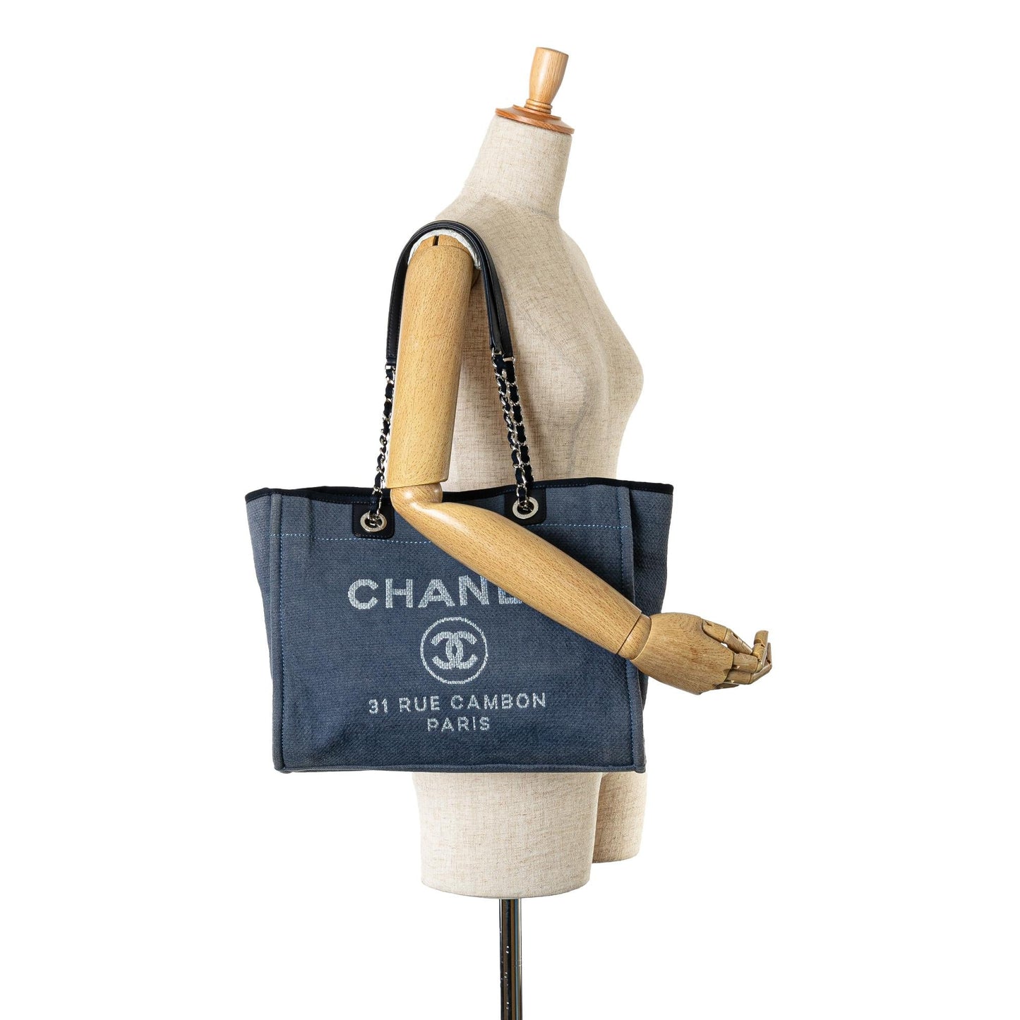 Chanel Small Canvas Deauville Tote (SHG-UJ5NFO)